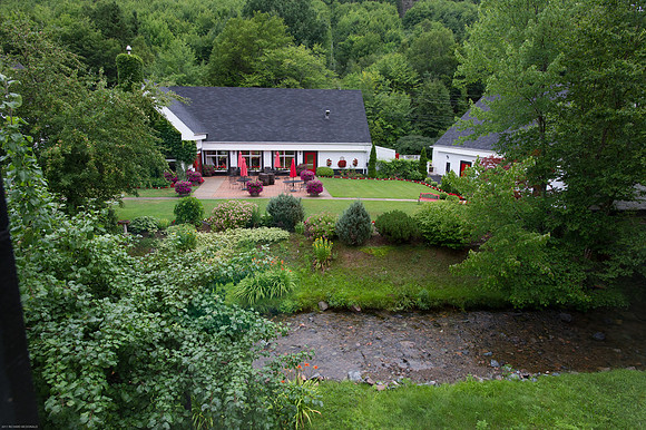 Restaurant of the Glenora Inn, viewed from the 2nd floor of the distillery.